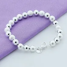 925 серебряный бисер браслеты ювелирные изделия Мода 925 серебряные браслеты ювелирные изделия для женщин подарок