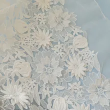GLace 1 год/партия Выкл Белый 3D цветок молочного шелка кружева сетки швейная ткань для свадебного платья юбка ткань аксессуары TX1381