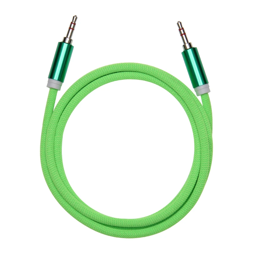 1 5m Nylon Braid Jack 3 5mm Audio Cable Male to Male Stereo Auxiliary AUX Cord for iPhone Car Speaker Headphone Earphone MP3 4