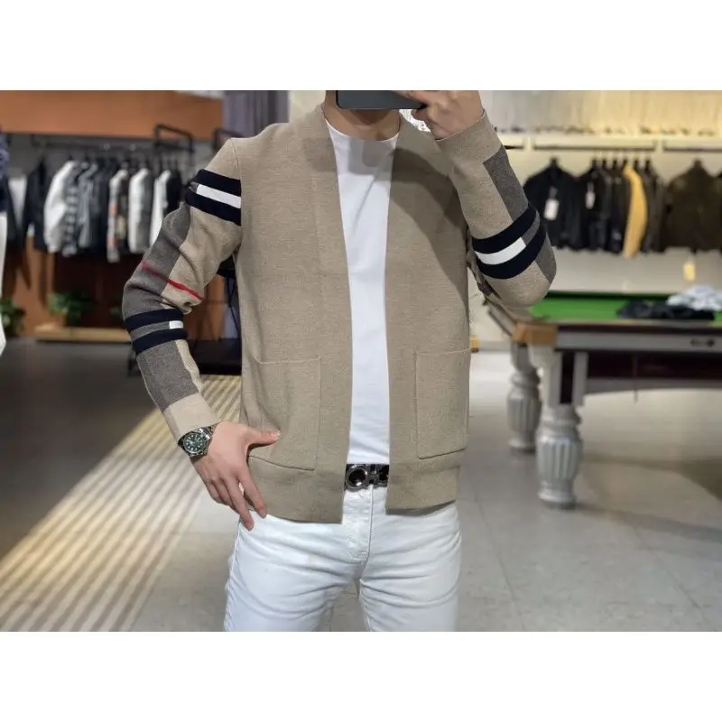 

2020 Autumn Sport Sweater Coat Men's Cardigan Korean style youth coat slim sweater men's wear