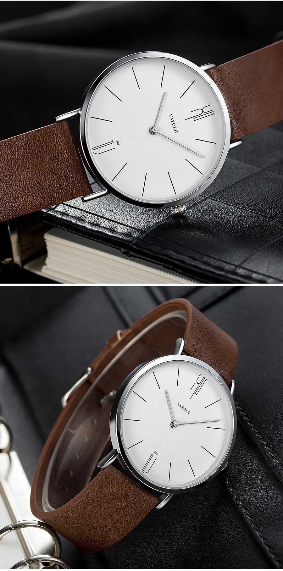 New Men's Watch Minimalist Modern Creative Quartz Watch For Men UltraThin Leather Casual Male Wristwatch Clock Relogio Masculino