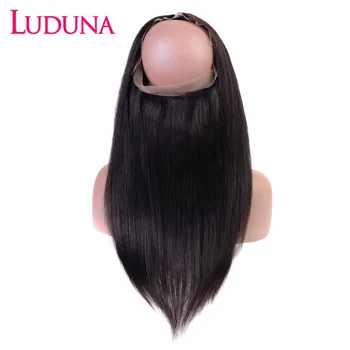 

Luduna 360 Lace Frontal Closure Pre Plucked With Baby Hair Brazilian Straight Hair Swiss Lace Frontal Remy Human Hair Closure