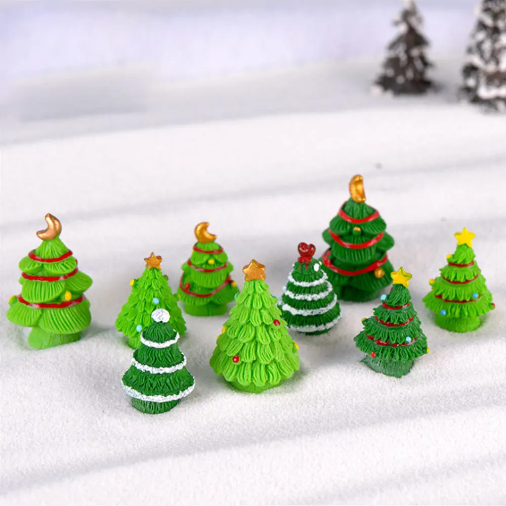 home deco Christmas micro landscape miniature figurines accessories Christmas tree ornaments resin crafts lovely home decoration