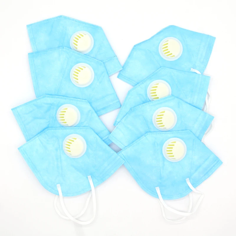 8pcs blue 2/8 шт./компл. вертикальный складной клапанного фильтр маска для лица с активированным углем Анти-туман пыль многоразовые маски PM2.5 нетканый респиратор - Цвет: 8pcs blue