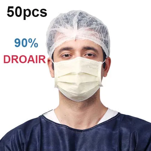 

50 Pcs ffp3 mask Blue Earloop 3Ply Disposable Mask Protective mask Anti Fog Face Mouth Masks Breathable Mouth Cover
