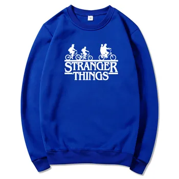 

STRANGERTHINGS Autumn Sapphire blue movement cotton O get hoodies streets of leisure hoodies men coat men Outdoor men clothing
