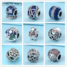 Зимняя коллекция, Рождественская радость, полярный медведь, Снежный Шквал, амулеты, серебро 925 пробы, ювелирное изделие, подходит для браслета из бисера, сделай сам, рождественский подарок