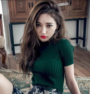 

2020 new O-neck pullover women's sweater knitwear women's all-match basic half-sleeved clothing top