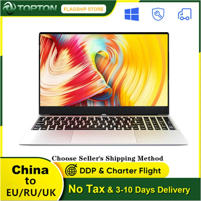 Topton 15.6 inch Ultra Slim Laptop Intel Core i7 10510U i7-6500U Windows 10 Metal Notebook Computer PC Netbook AC WiFi BT 4*USB |