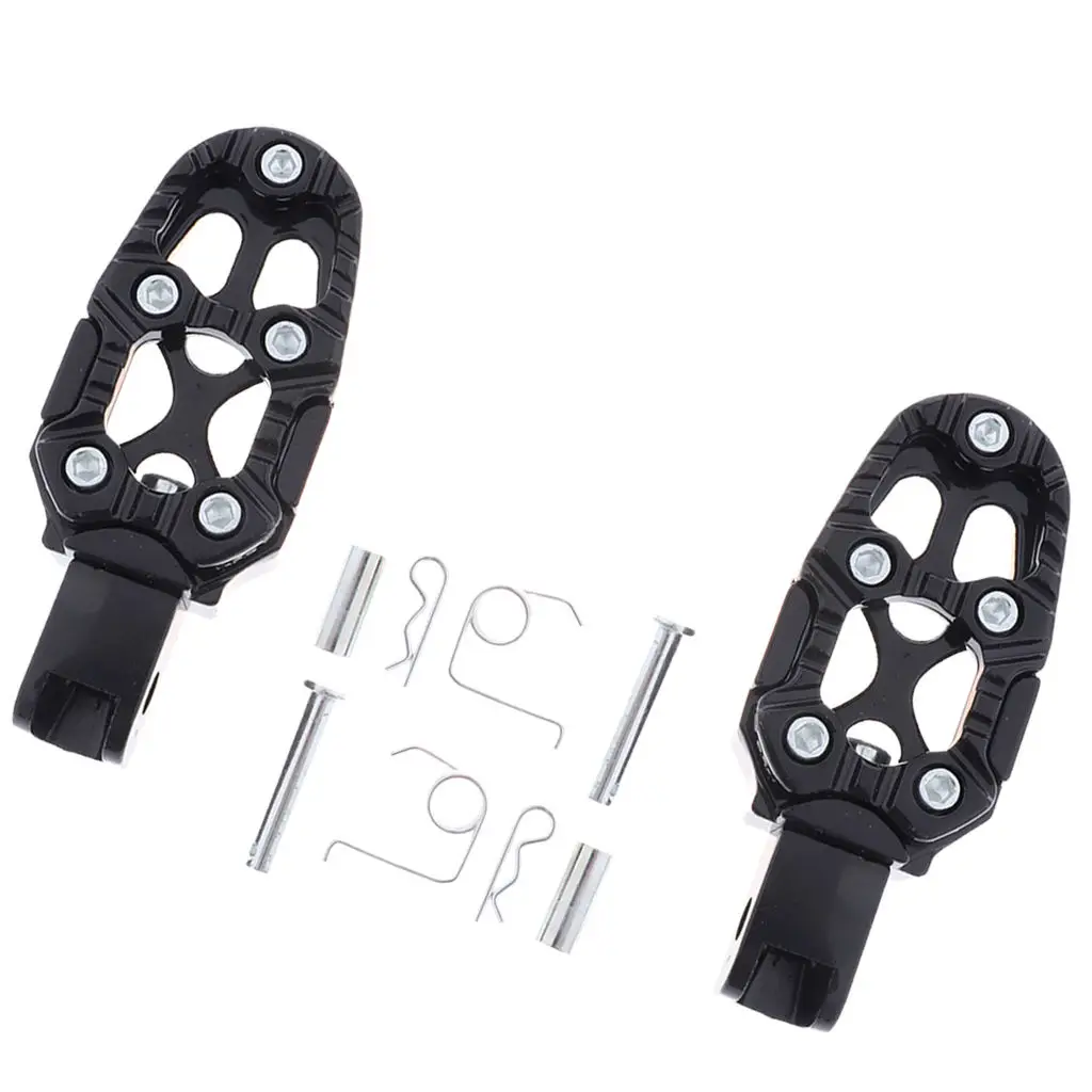 2 Pcs Black Alloy Aluminum Motorcycles Racing Bike Foot Pegs Footrests