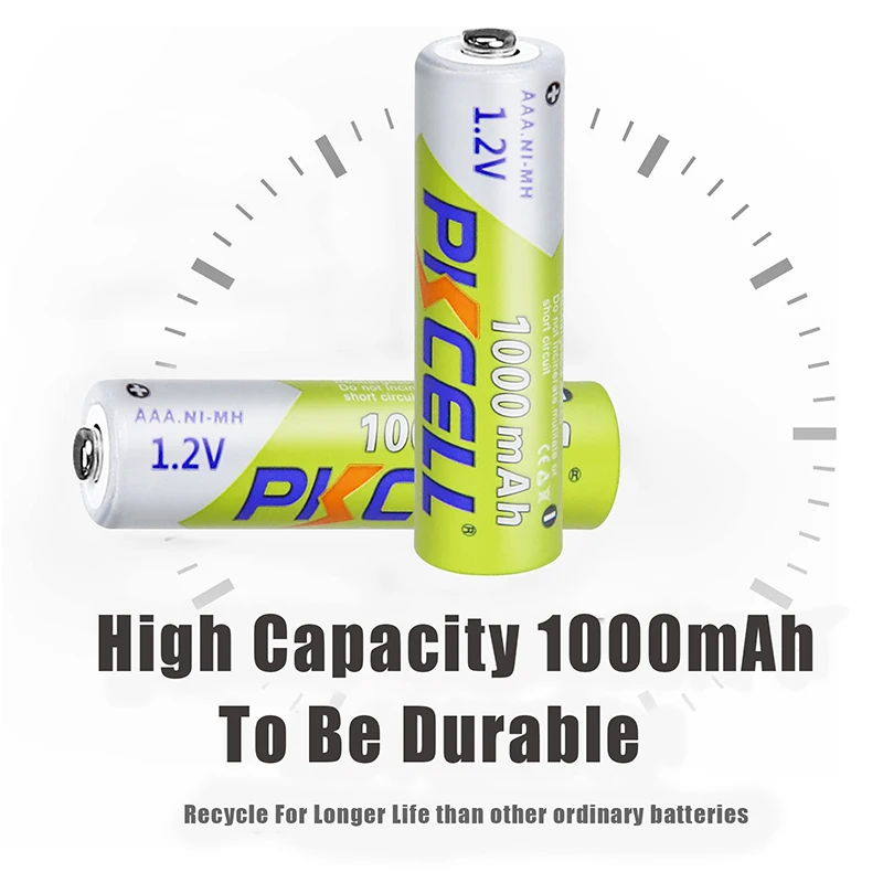 PKCELL – piles rechargeables AAA NIMH, 3A, 1000mah, 1.2V, jusqu'à 1000  tours par minute, 4/8 pièces - AliExpress