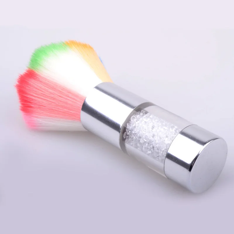 Hot sale Crystal Handle Rainbow Hair Nail Art Dust Remove Brush Glitter Sequins Bead Remover Tool