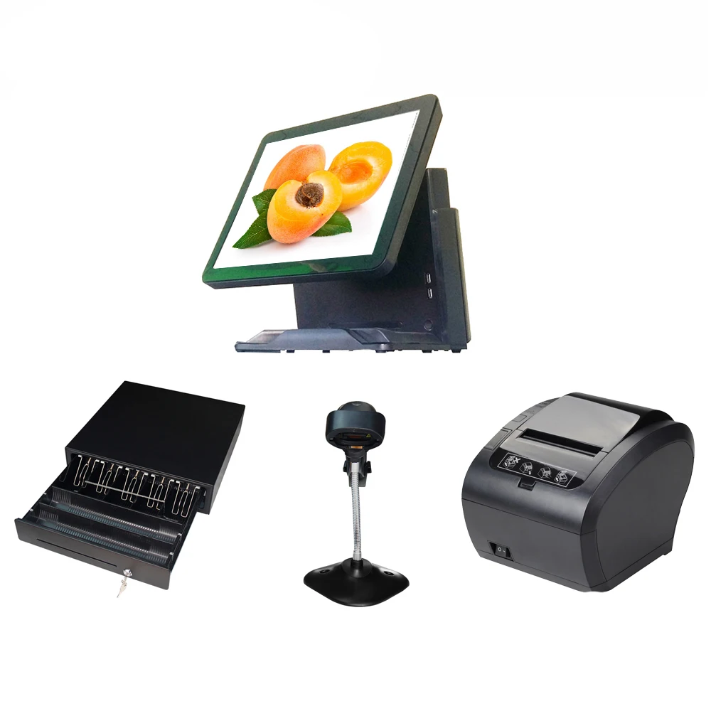 

ComPOSxb high quality pos system 15inch pos all in one with cash drawer/scanner/printer
