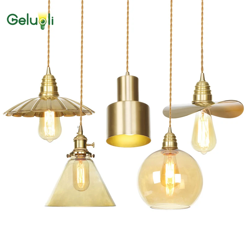 

Minimalism 2019 Modern Style Brass Pendant Light E27 Bulb Adjust Hang Line Length Max Length 1m
