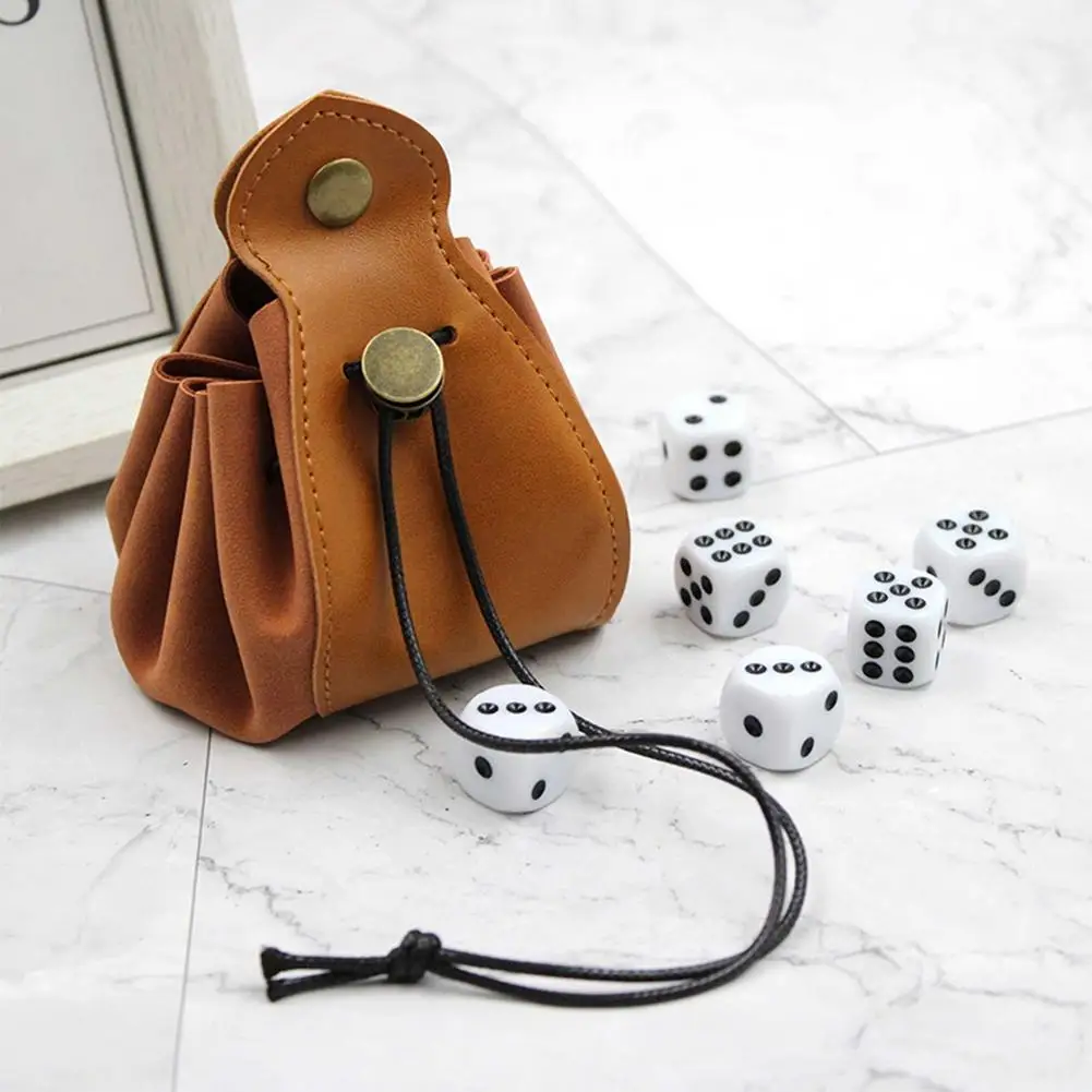 PU Leather Dice Bag Tray Designs Cute Drawstring Pouch For Roleplaying Gift Ideas Coin Purse Storage Bags Board Games | Спорт и