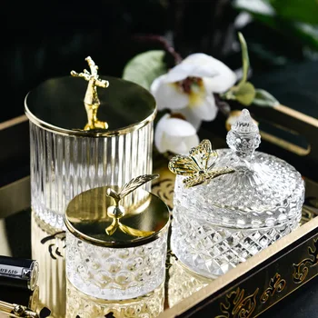 

Glass Containers for Food Retro Clear Storage Jars with Lid Kitchen Creative Christmas Snack Tea Spice Cereal Decoration Bottles