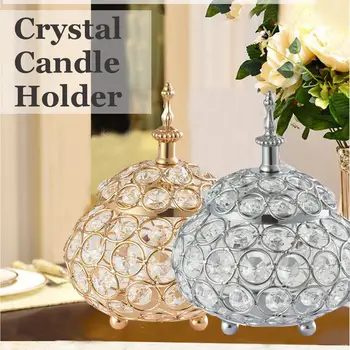 

Hollow Crystal Candle Holder Jewelry Box Wedding Centerpieces Table Candelabra For Home Party Decoration