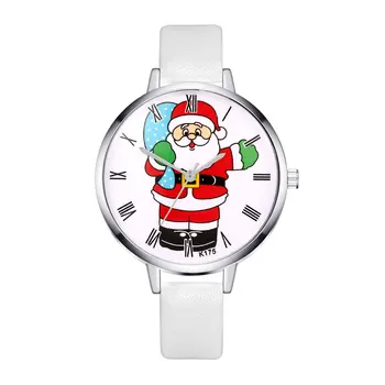 

Santa Claus Giving A Gift To The Roman Numeral Pattern Round Dial With A Fine Srap Quartz Watch