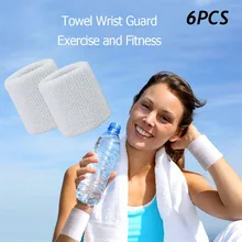 6 шт унисекс красочный спортивный напульсник напульсники теннисная повязка на руку хлопок волокно пот наручные охранники волейбол спортивные аксессуары
