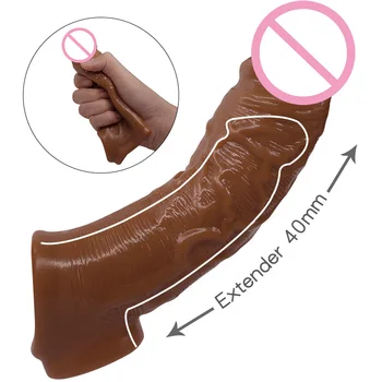 Silicone Penis Condoms For Men Extender Dildo Enhancer Enlargement Condom Male Cock Sex Toys Reusable Penis Sleeve For Male 1