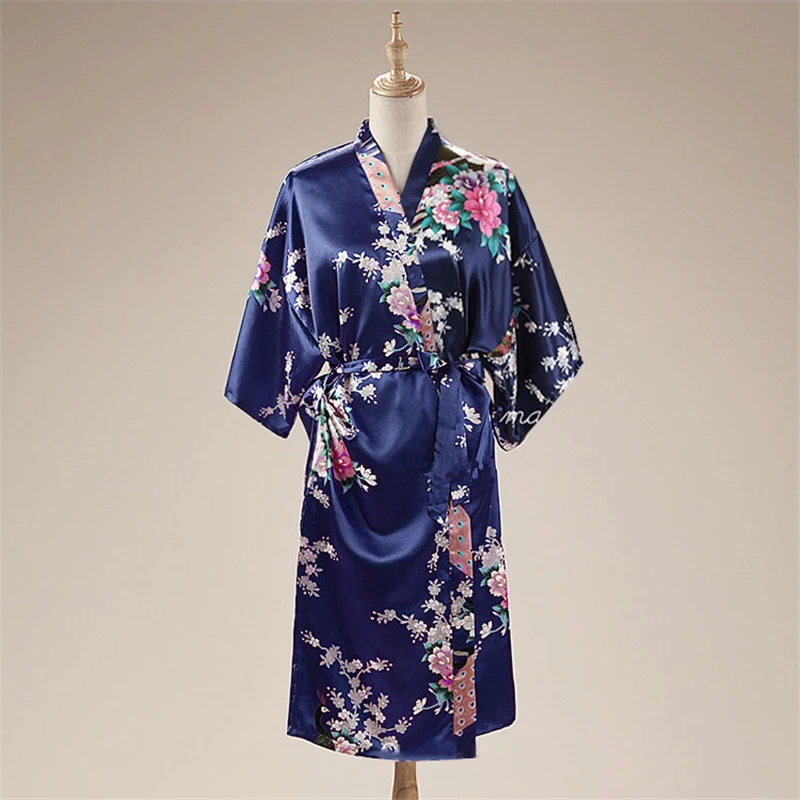 16 стилей взрослых свободные атласные пижамы традиционный японский стиль кимоно для женщин кимоно тонкий кардиган одежда юката платье - Цвет: Long Color5