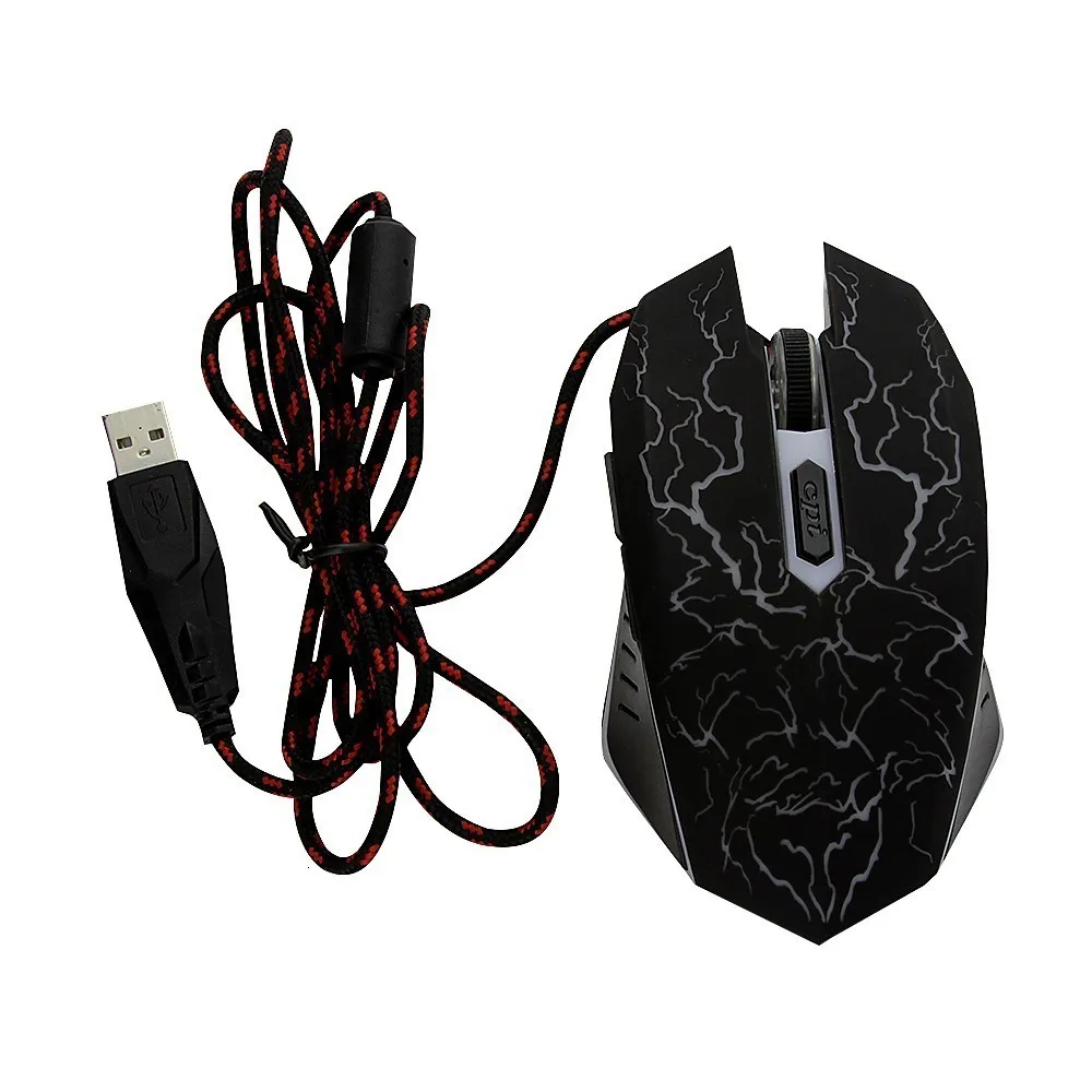 Wired Gamer Gaming Computer Mouse Mause For PC Laptop LED Flash Light Ergonomic Optical Game Mice 1600 DPI With USB Receiver