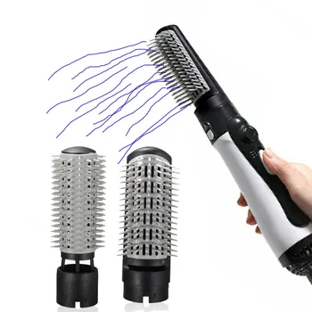 

hair dryer Curling Hair 2 In 1 Brush Hot Air Styler Comb Curling Iron Roll Styling Brush Hair Dryer Blow With Nozzles SU404