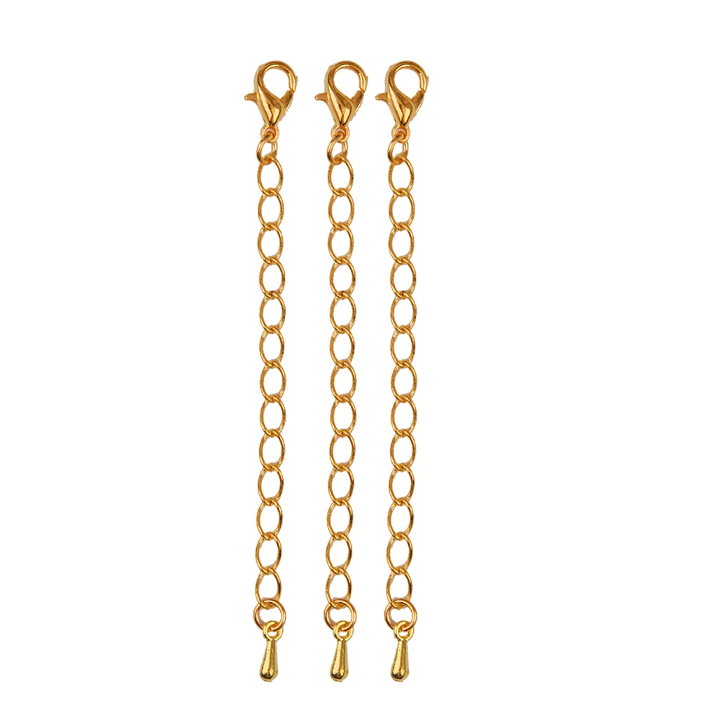 10pcs 2 Colors Extension Link Necklace Chain Extenders Women Girls Necklace Bracelet Jewelry Findings DIY Accessories 75mm 