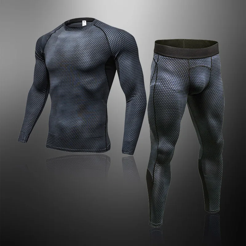 

2 Pcs Of Men's Sports Thermal Underwear, Men Long Johns Running Fitness Gym Training Compression Tights Base Clothing