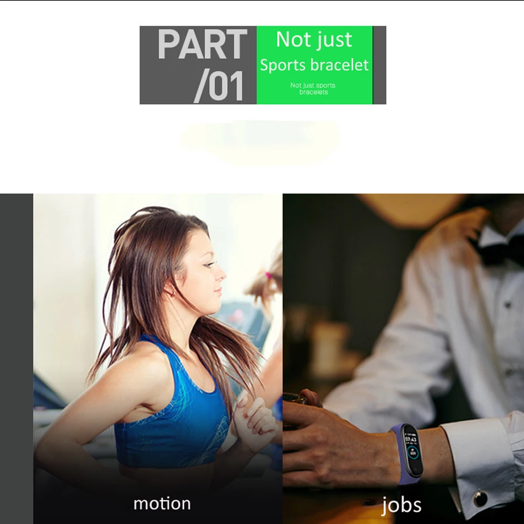 M4 Smart Sports Pedometers Watch Heart Rate Blood Pressure Fitness Tracker For Android IOS