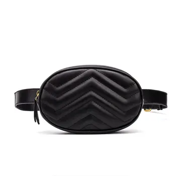

Fashion Women's Blet Bags Solid Leather Waist Bag 2020 Women Round Fanny Packs for Lady Street Phone Bumbag Female Chest Bag