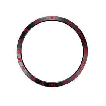 

MOOL Bezel for Samsung Galaxy Watch Case Gear S3 Frontier/Classic Sport Adhesive Cover Band Strap Accessories (Black + Red 46Mm)