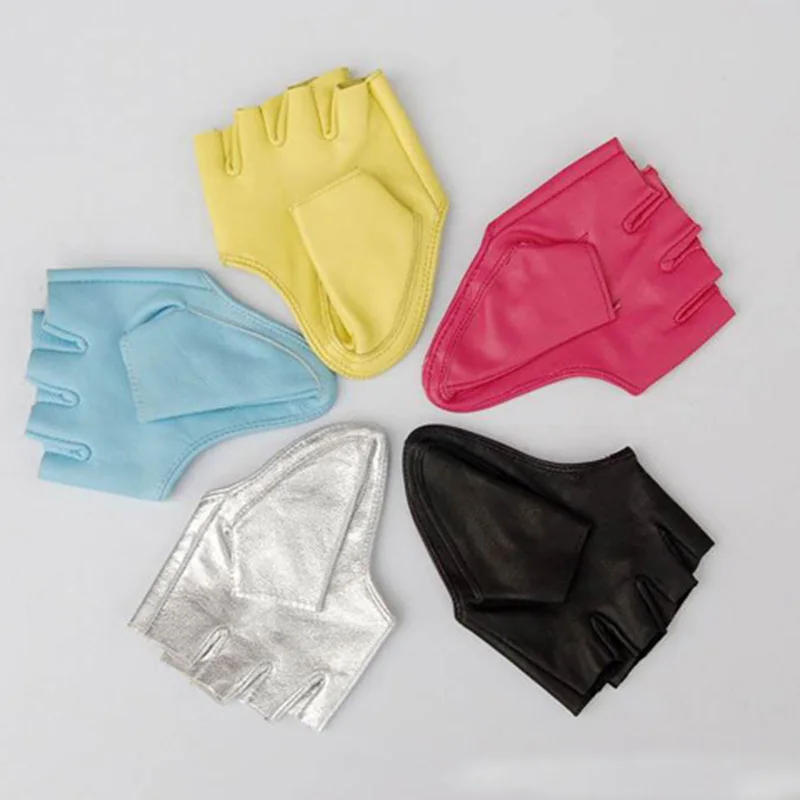 Модные сексуальные женские танцевальные женские кожаные перчатки для ночного клуба готический панк-рок шоу на половину ладони/ступни