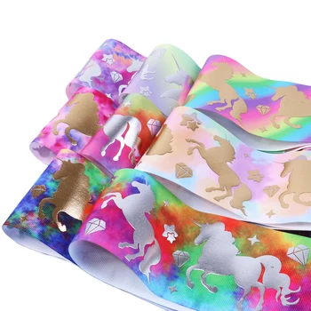 

New Silver Gold Foil Printed Grosgrain Ribbon Fabric DIY Wrapping/Party/Hair Bow Decoration Art Sewing Material,50Yc8266