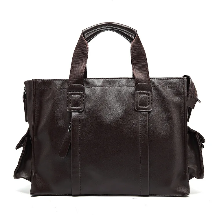 Мужская кожаная сумка Crazy Horse черного и коричневого цвета, мужская кожаная сумка, мужская повседневная однотонная сумка, 0016