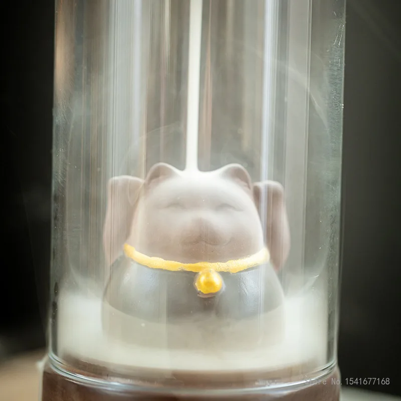 Lucky Cat Elephant Christmas Tree Backflow Incense Burner Home Indoor