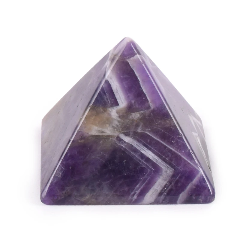 

Amethyst Pyramid Figurine Mini Energy Healing Egypt Statue 37.5mm Feng shui Natural Stone Egyptian Crystal Model Home Decor Gift