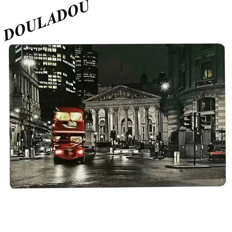 [Douladou] Big Ben Arc de Triomphe строительные работы жестяная вывеска магазин Паб Клуб Бар Отель украшения стены Винтаж Бар Decor20x30CM - Цвет: 7