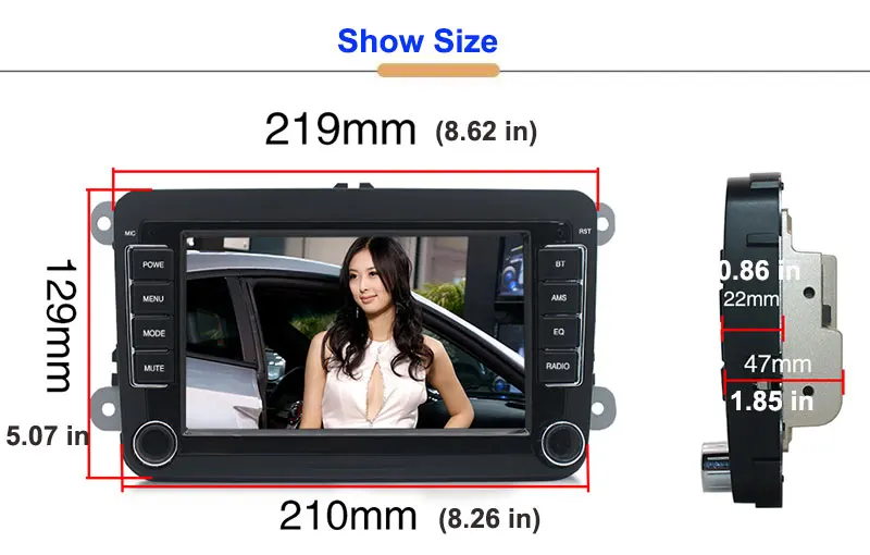 Essgoo Android 7 Car Radio For Volkswagen For VW Car Multimedia Player Support GPS Navigation Autoradio 2din Stereo Video MP5