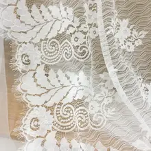 3 метра от белого французского Шантильи ресницы кружевной ткани с крылом, мягкая струящаяся Цветочная вышивка Свадебная накидка Болеро ткань кружева
