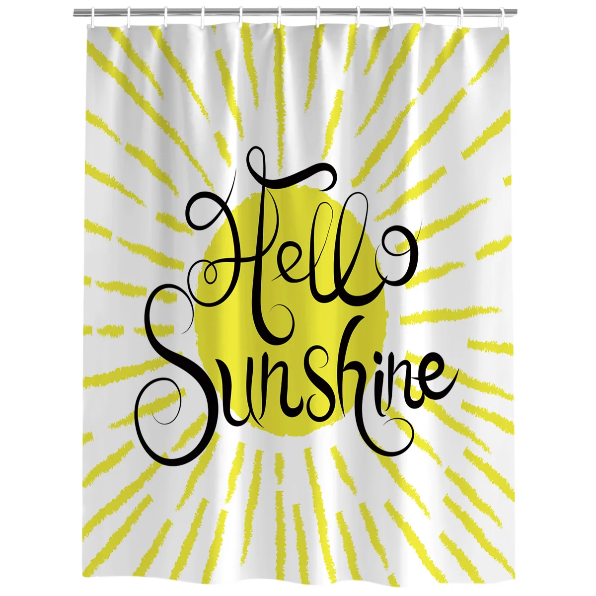 Прекрасный Мультфильм иллюстрация Hello Sunshine Ванная комната Душ Шторы Декор с крючками водонепроницаемый
