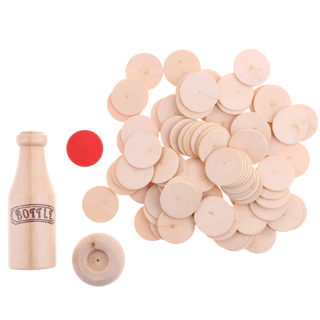Kids' Children's Fun Board Game Match - Pile Up Wooden Cakes Above Bottle