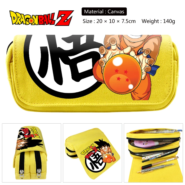 Аниме «Жемчуг дракона» супер мешок карандаша Dragon Ball Z Goku Карандаш Чехол сумка для макияжа Косметические Сумки Холст канцелярские принадлежности на молнии чехол
