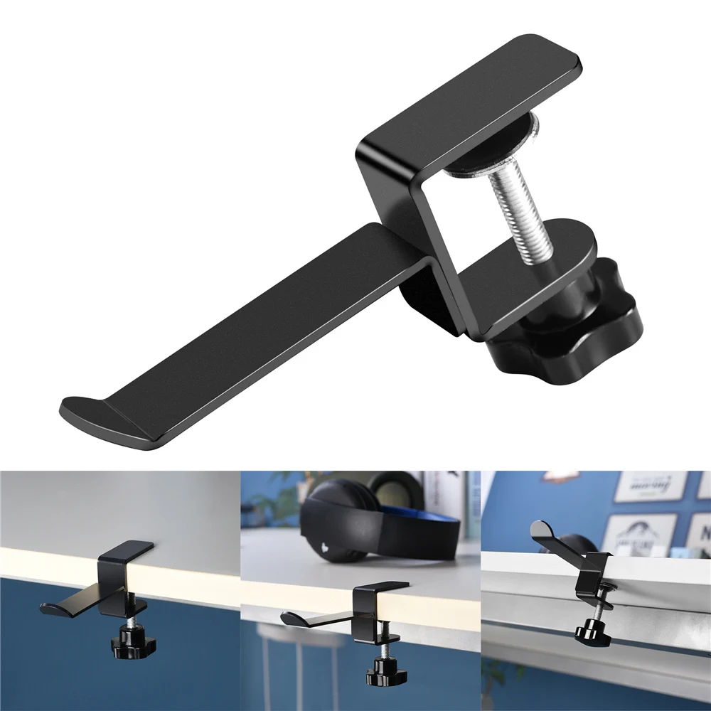 Headset Stand Holder Metal Hook Clip Gaming Headphone Hanger Mount For Desk With Adjustable Clamp Universal