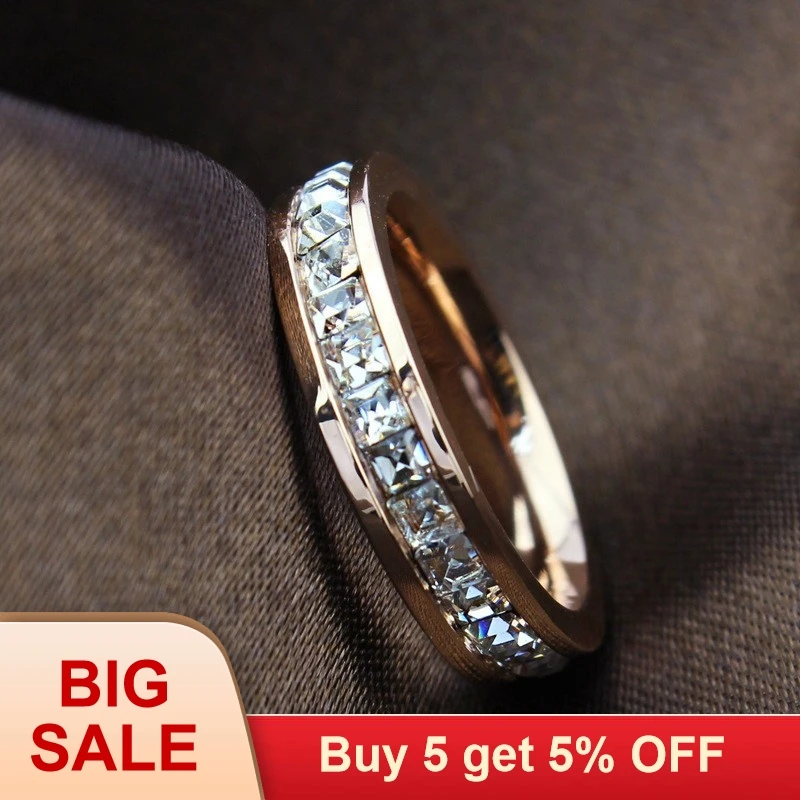 

Geometric Design Women Fashion Wedding Ring Rose Gold Ring Titanium Steel Rings For Women Summer Engagement Jewelry