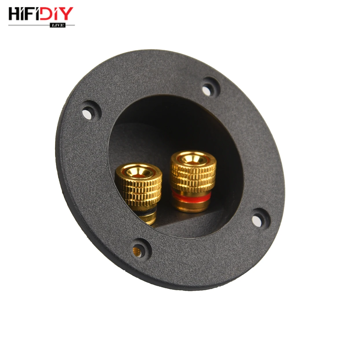 HIFIDIY LIVE Square circle (Install Hole 49-76) speaker junction Box  Terminal Shell 2 copper Binding Post Wire Cable Connector - 2