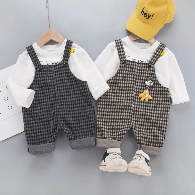 

Baby Girls Boy Clothes Suit Kids Baby Clothing Set Long Sleeve Letter T-Shirt Overalls Newborn Clothes Set Toddler Clothing