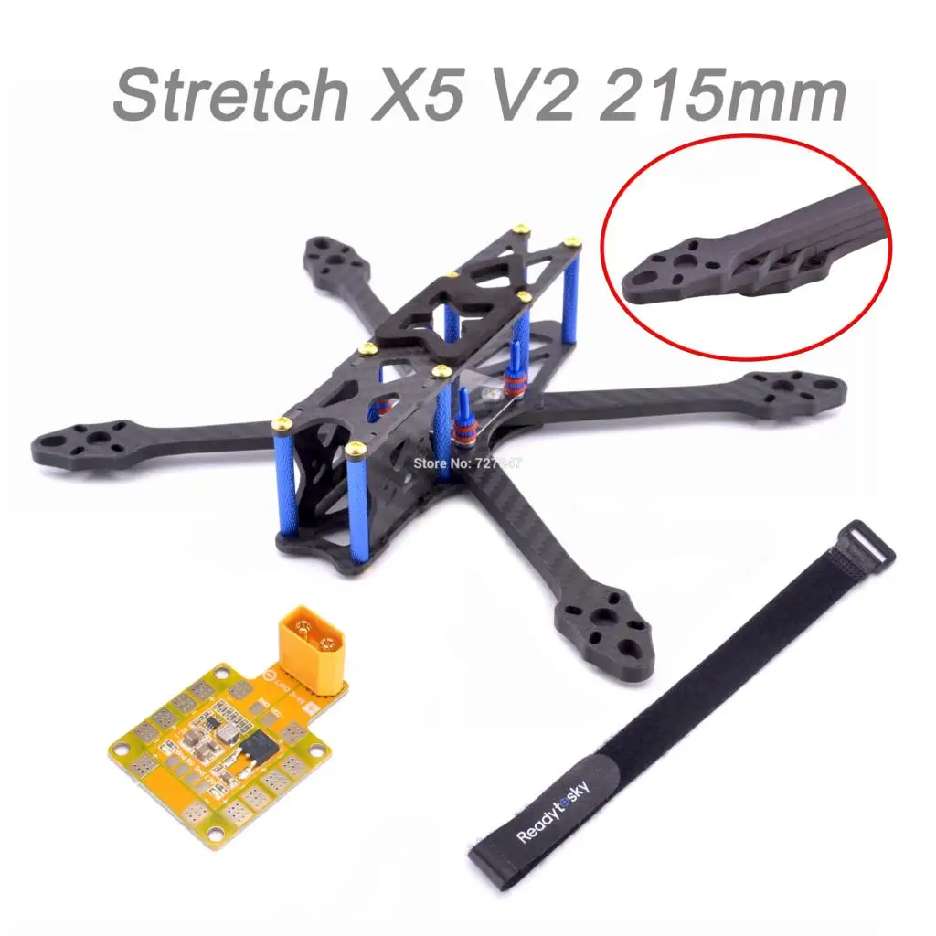 

Stretch Strech X5 V2 220 215mm w/ 5.5mm Arm Freestyle FPV Racing Quadcopter Frame Kit Upgrade Johnny 5inch 225mm
