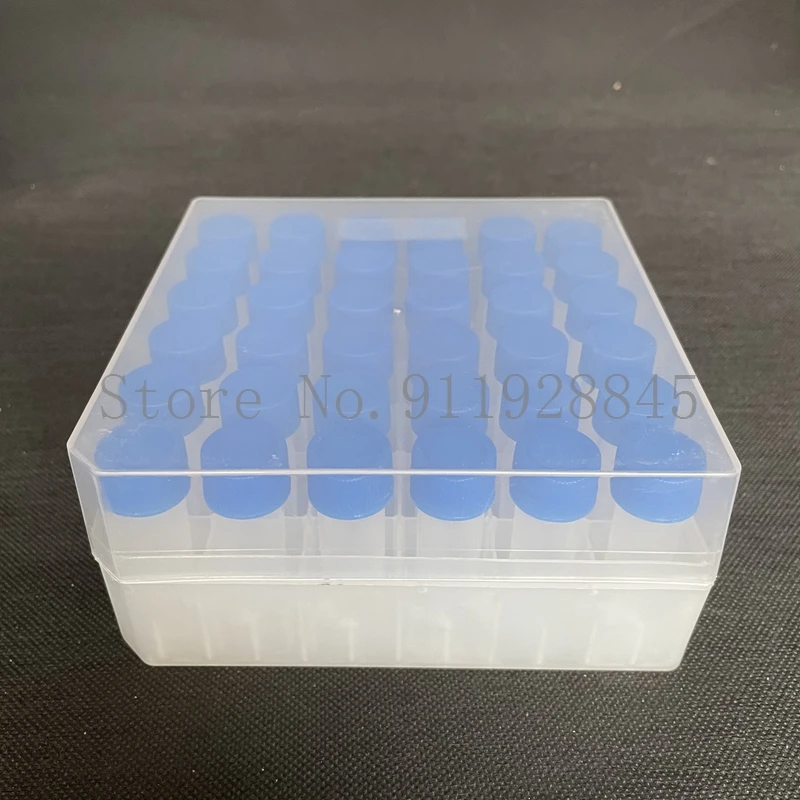 36pcs Plastic 5ml Cryovial With Colored Screw Cap+ 1pcs 36 Vents plastic Freezing Tube Storage Box for experiment