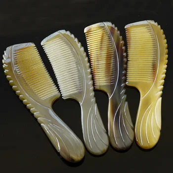 

Handwork Portable Anti-static Comb Natural Horn Combs Exquisitely Carved Hair Brushes Massaging Comb Hair Care Styling G1020